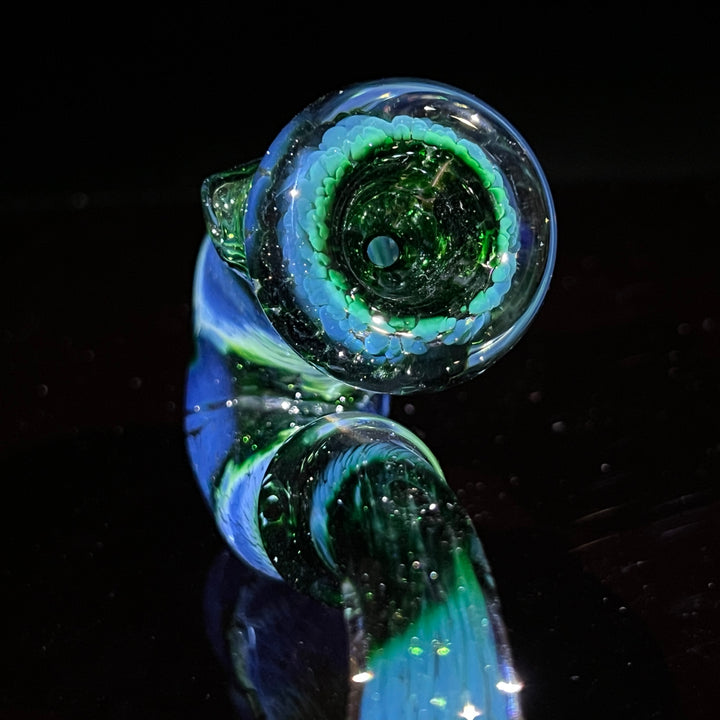 Deep Green Sherlock Mushroom Opal Glass Pipe Beezy Glass