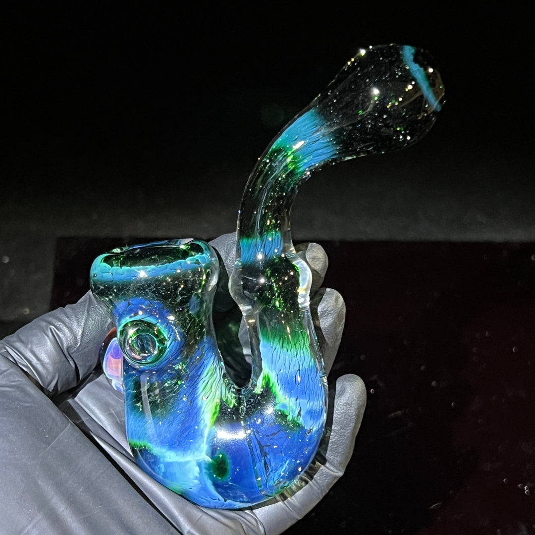 Deep Green Sherlock Mushroom Opal Glass Pipe Beezy Glass