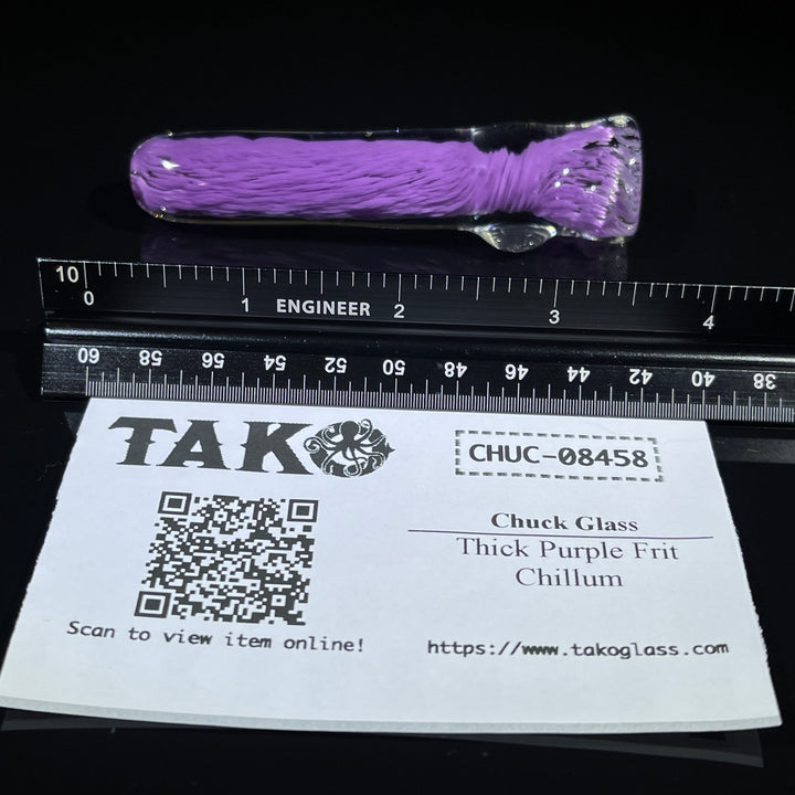 Thick Purple Frit Chillum Glass Pipe Chuck Glass