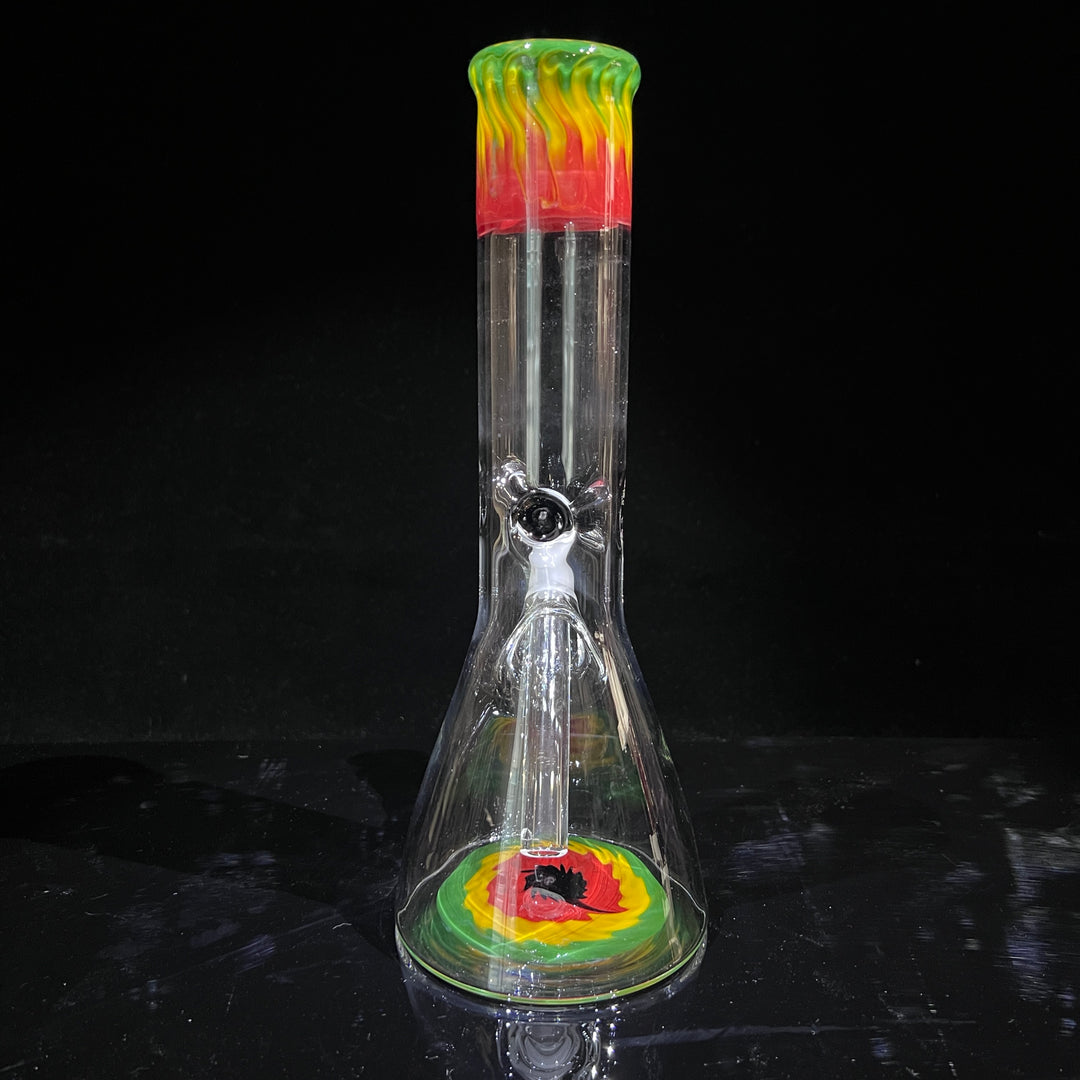 Glass Berry Cupcake 11"Rasta Beaker Bong Glass Pipe Glass Berry Cupcake   