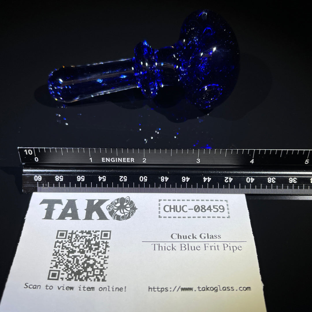 Thick Blue Frit Pipe Glass Pipe Chuck Glass