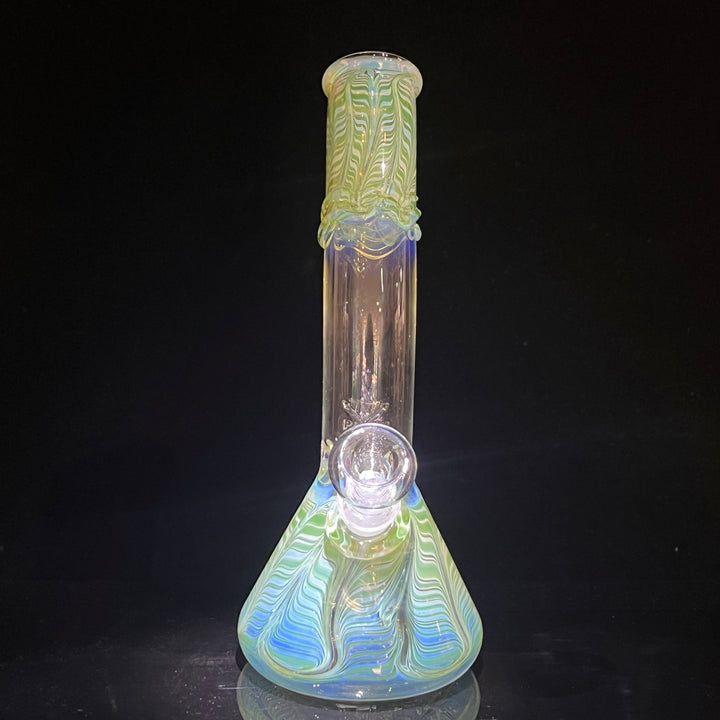 10" Fumed Bent Neck Beaker Bong Glass Pipe Mary Jane's Glass   