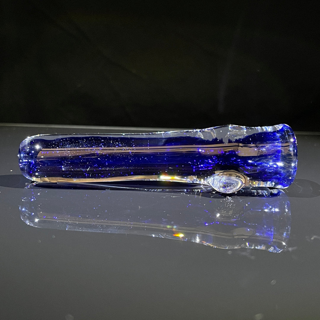 Thick Blue Frit Chillum Glass Pipe Chuck Glass