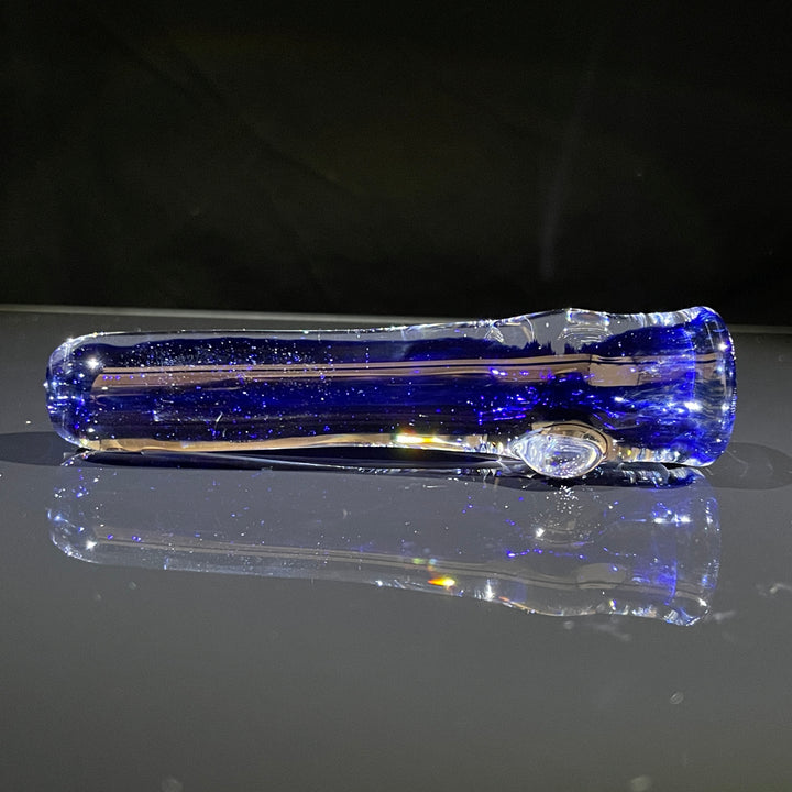 Thick Blue Frit Chillum Glass Pipe Chuck Glass