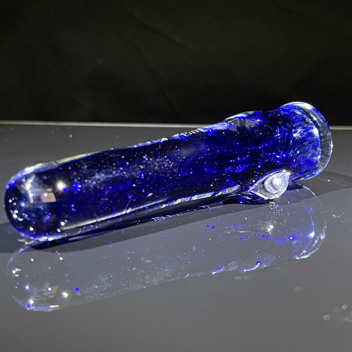 Thick Blue Frit Chillum Glass Pipe Chuck Glass