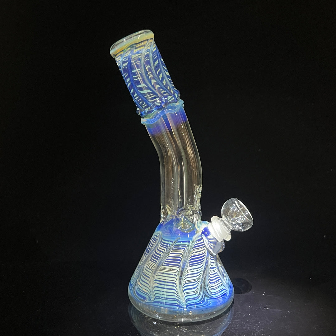 9.5" Fumed Bent Neck Beaker Bong Glass Pipe Mary Jane's Glass   