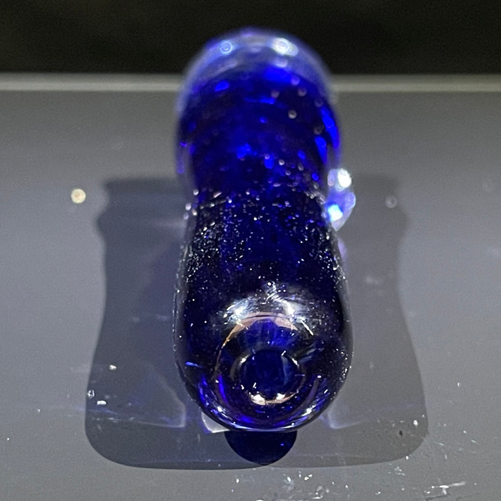 Thick Blue Frit Chillum Glass Pipe Chuck Glass