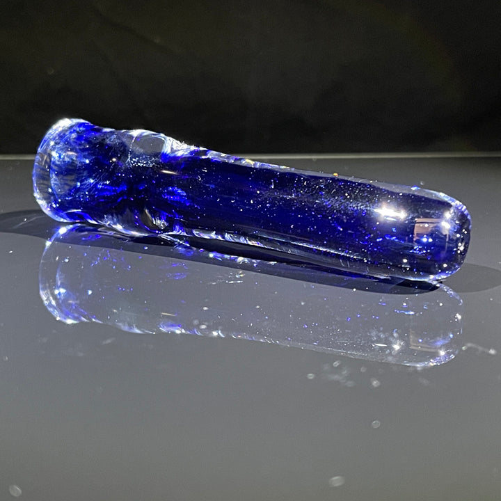 Thick Blue Frit Chillum Glass Pipe Chuck Glass