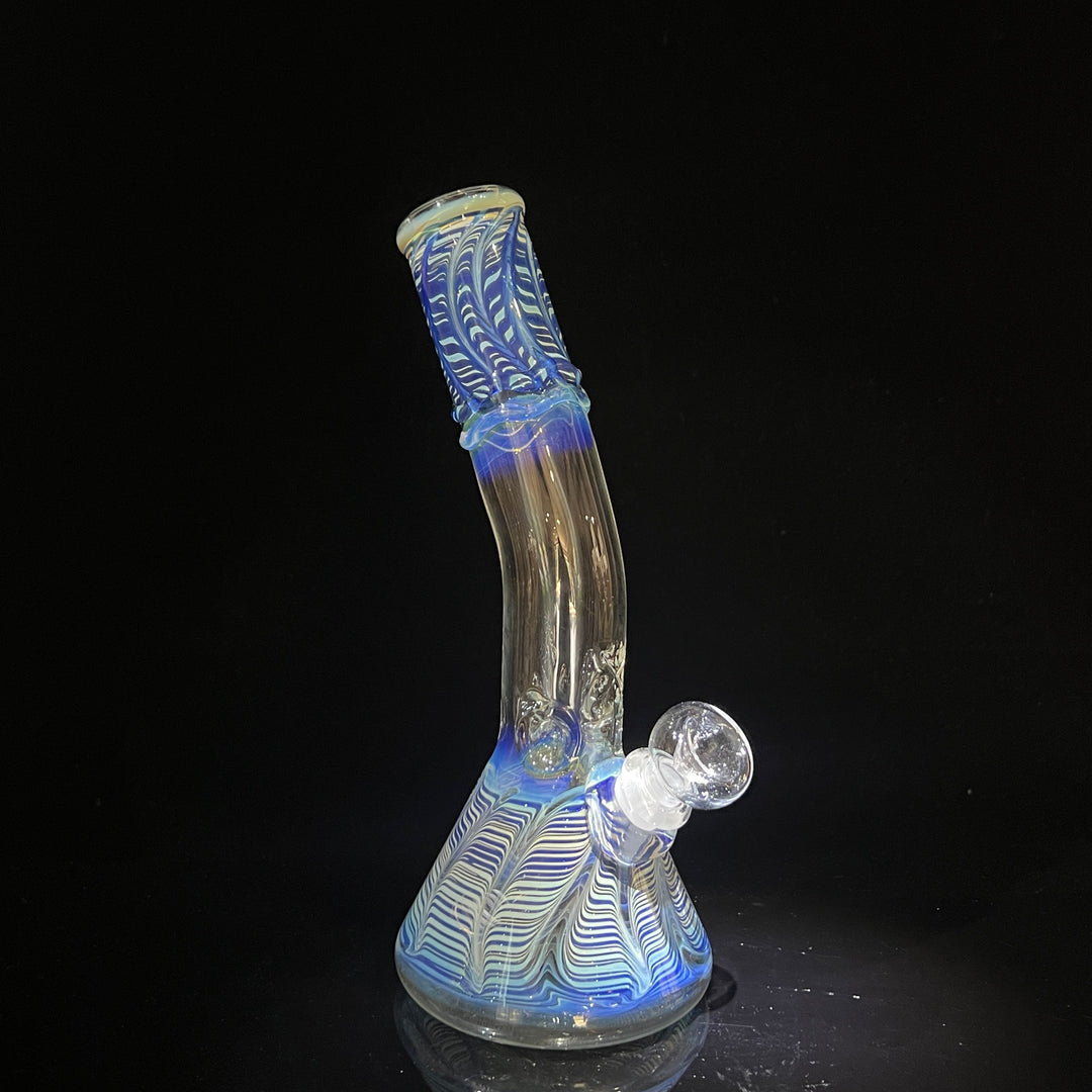 9.5" Fumed Bent Neck Beaker Bong Glass Pipe Mary Jane's Glass   