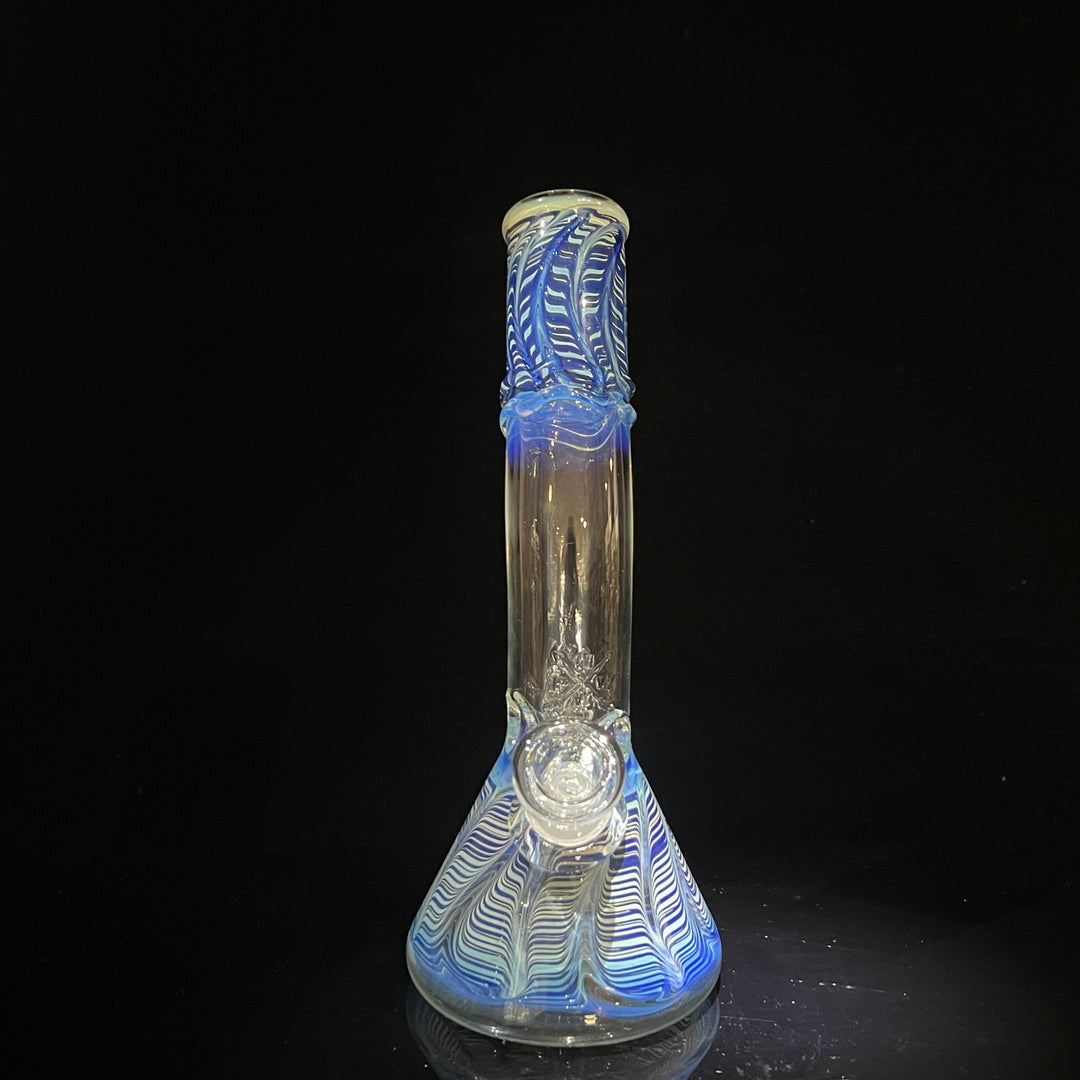 9.5" Fumed Bent Neck Beaker Bong Glass Pipe Mary Jane's Glass   