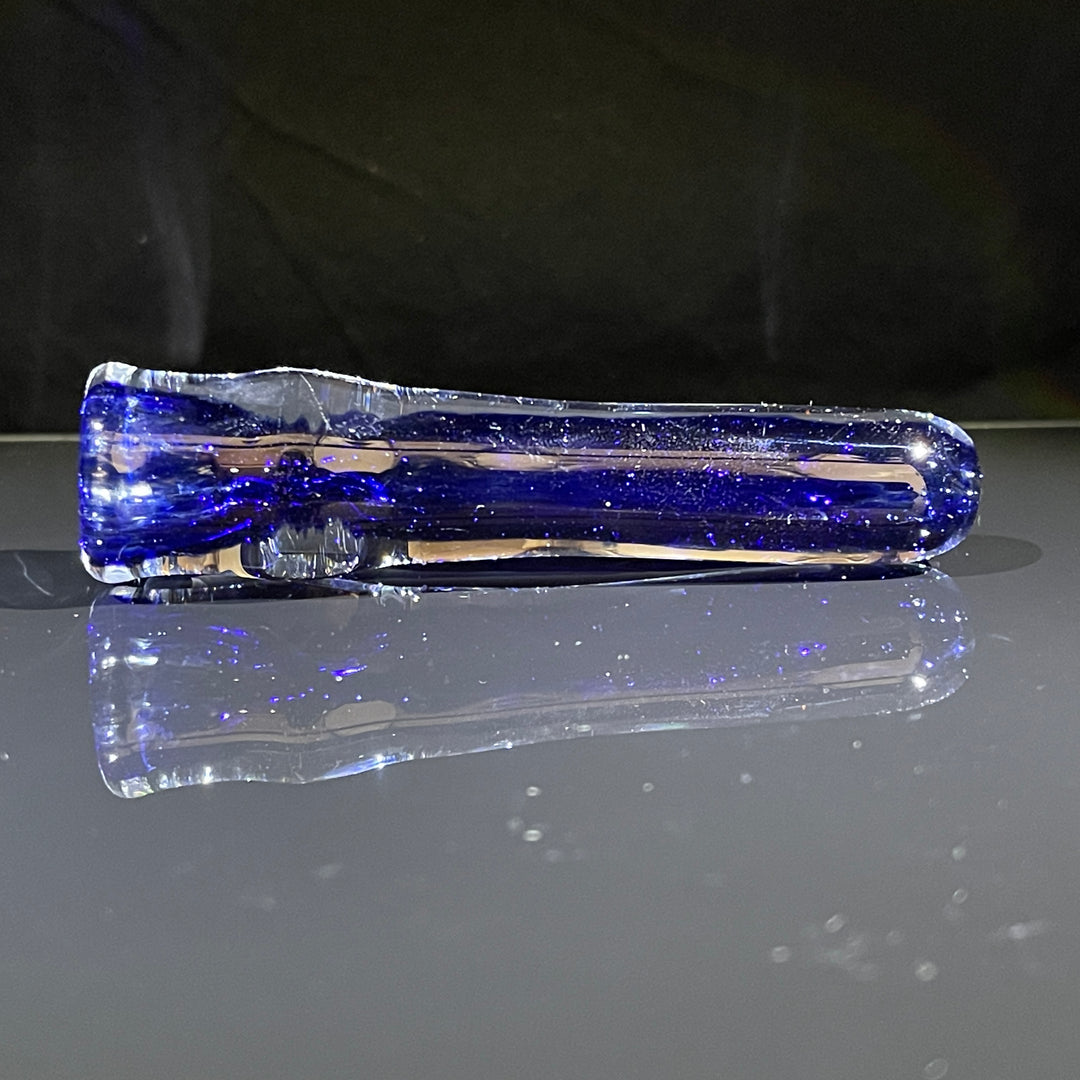 Thick Blue Frit Chillum Glass Pipe Chuck Glass