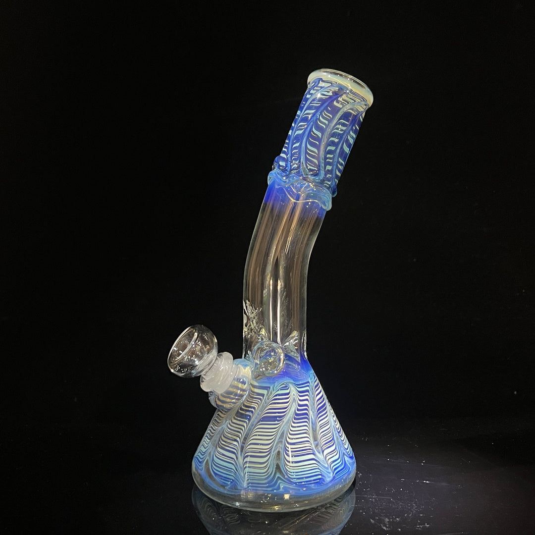 9.5" Fumed Bent Neck Beaker Bong Glass Pipe Mary Jane's Glass   