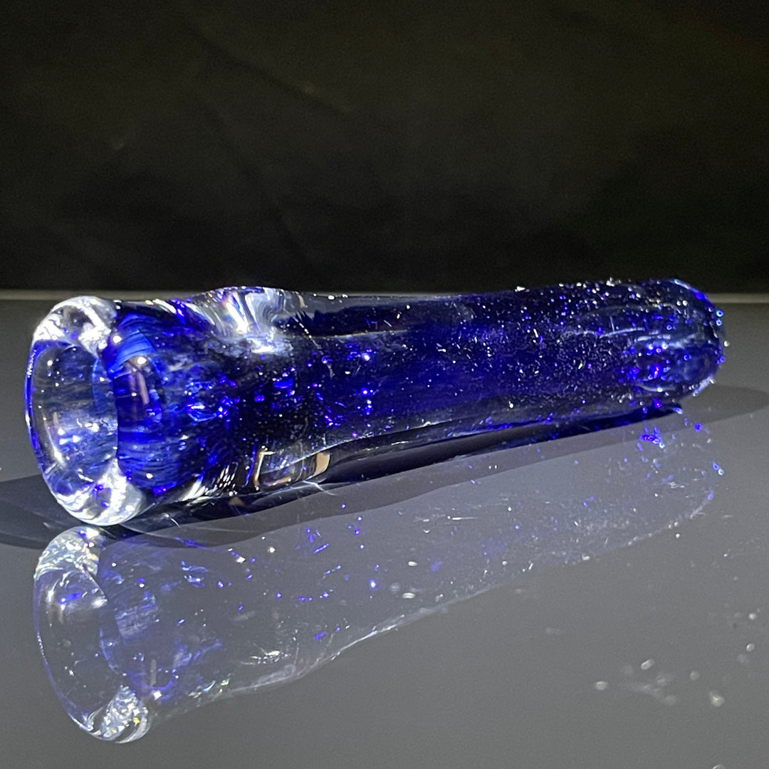 Thick Blue Frit Chillum Glass Pipe Chuck Glass