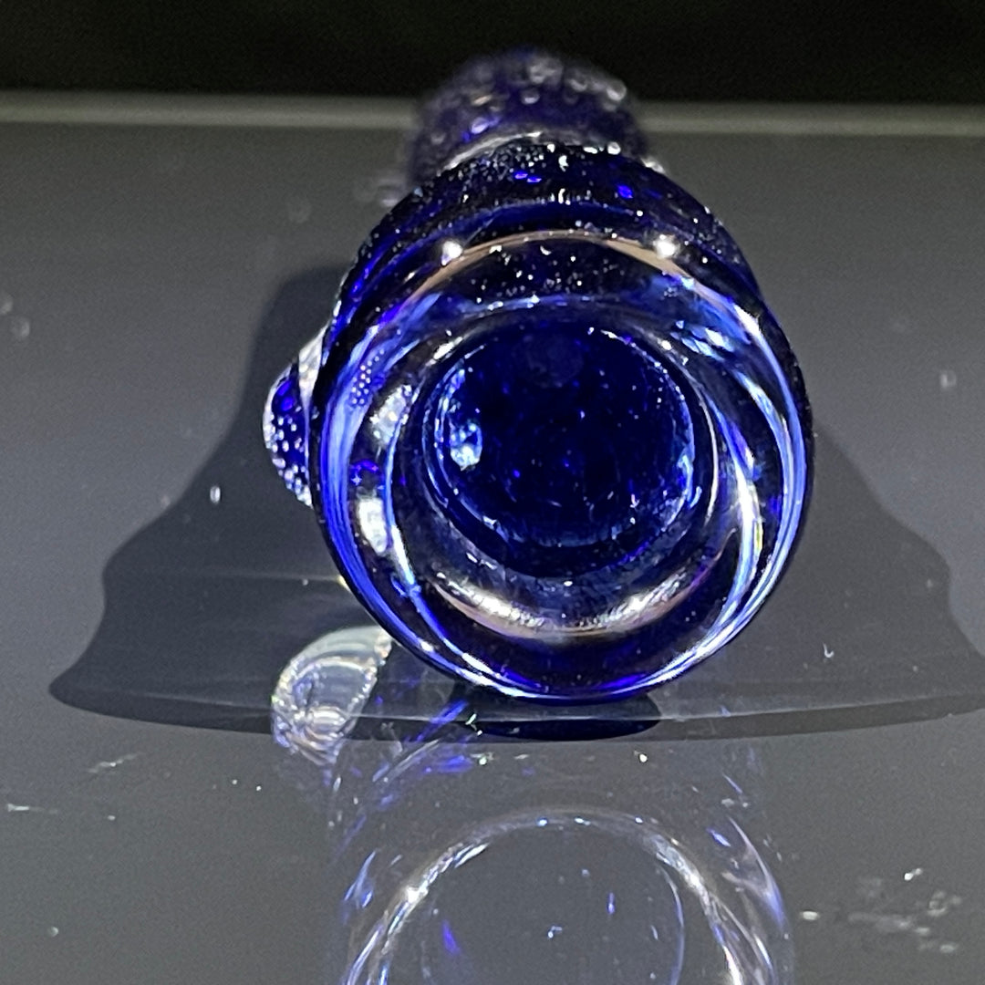 Thick Blue Frit Chillum Glass Pipe Chuck Glass