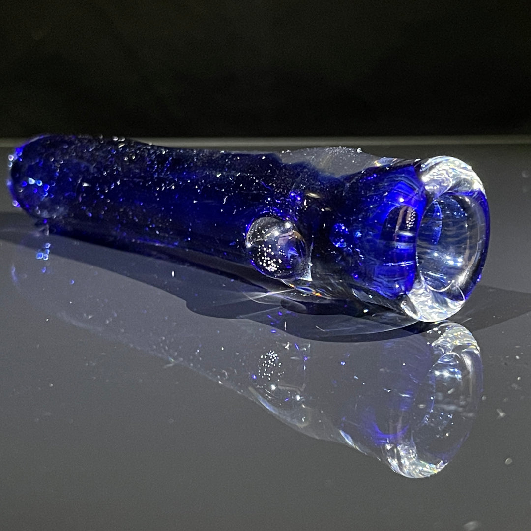 Thick Blue Frit Chillum Glass Pipe Chuck Glass