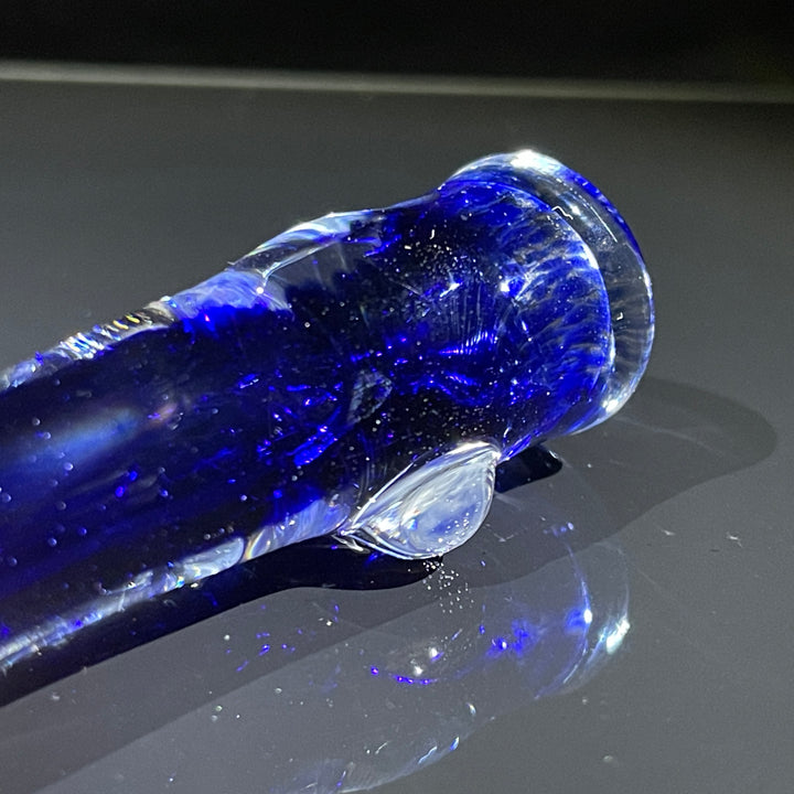 Thick Blue Frit Chillum Glass Pipe Chuck Glass