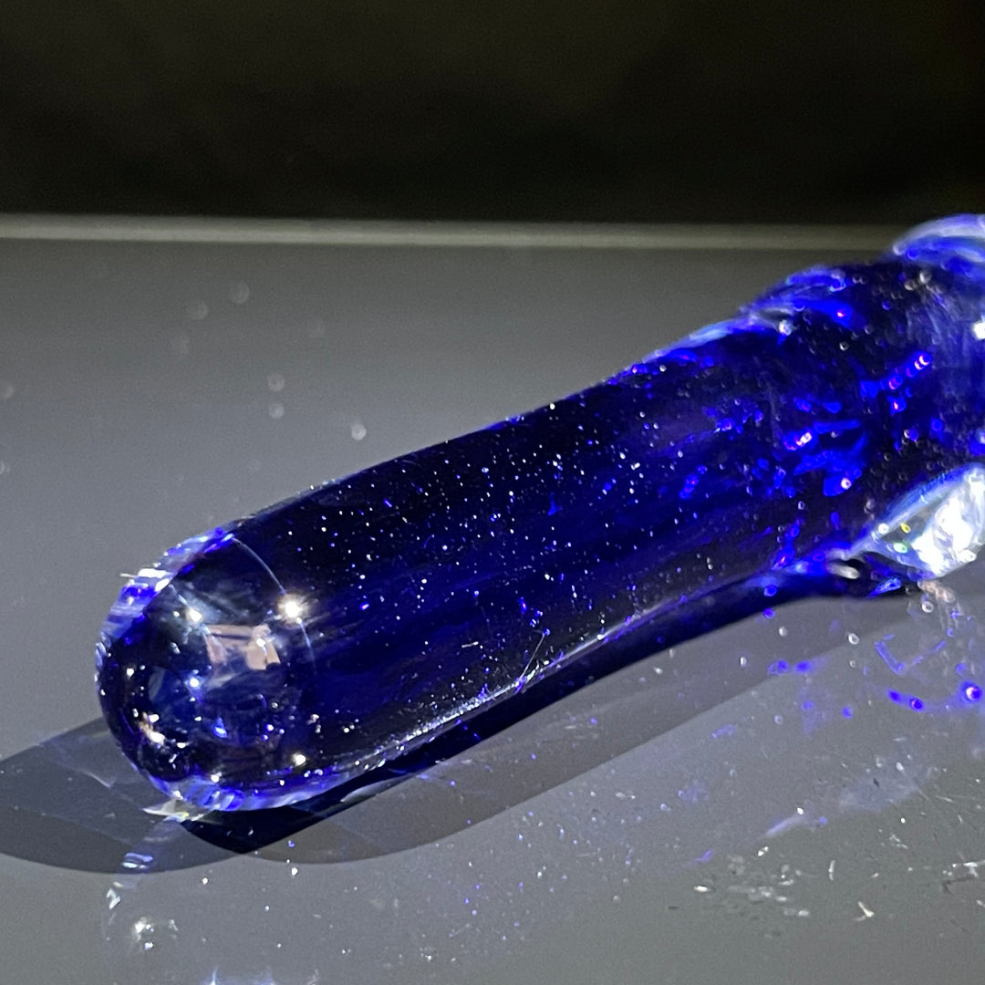 Thick Blue Frit Chillum Glass Pipe Chuck Glass