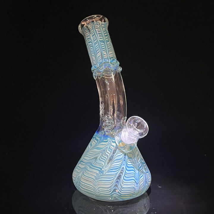 9.5" Fumed Bent Neck Beaker Bong Glass Pipe Mary Jane's Glass   