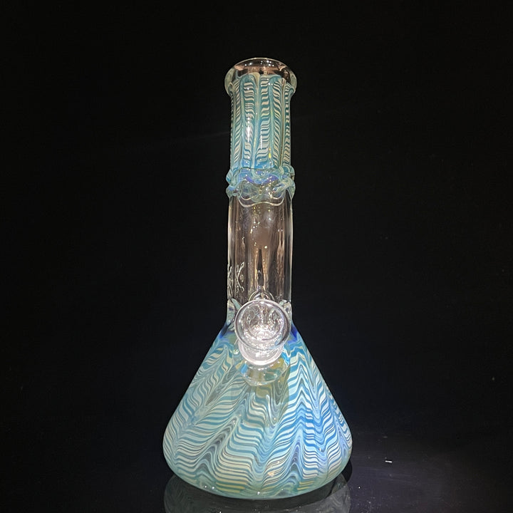 9.5" Fumed Bent Neck Beaker Bong Glass Pipe Mary Jane's Glass   