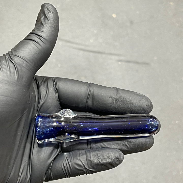 Thick Blue Frit Chillum Glass Pipe Chuck Glass