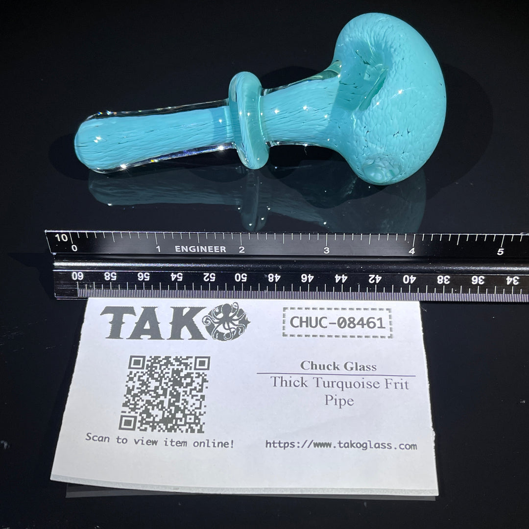 Thick Turquoise Frit Pipe Glass Pipe Chuck Glass