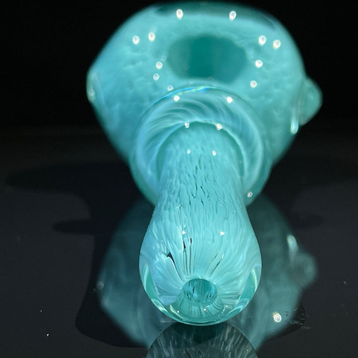 Thick Turquoise Frit Pipe Glass Pipe Chuck Glass