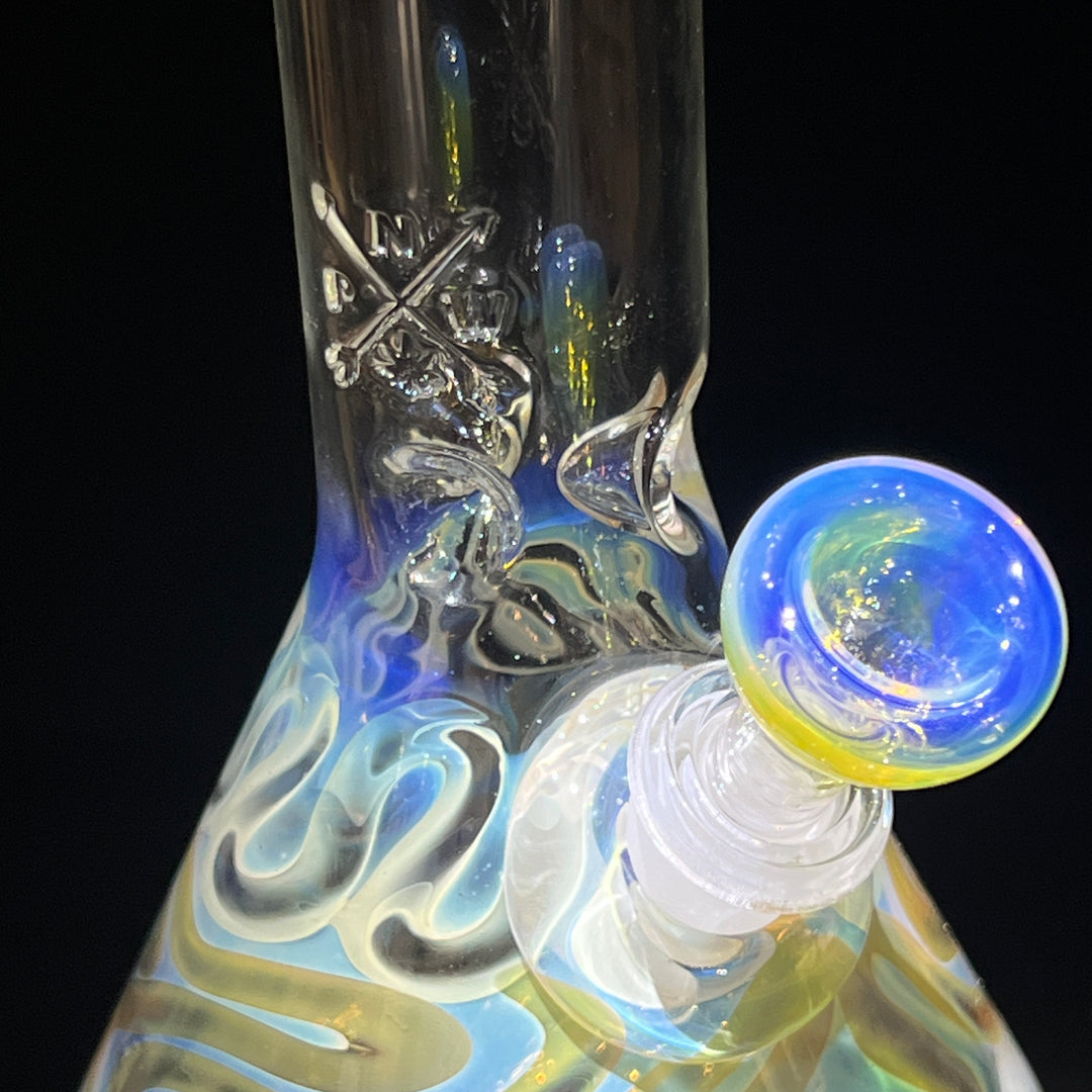 10.5" Fumed Bent Neck Beaker Bong Glass Pipe Mary Jane's Glass   