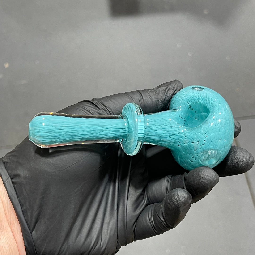 Thick Turquoise Frit Pipe Glass Pipe Chuck Glass