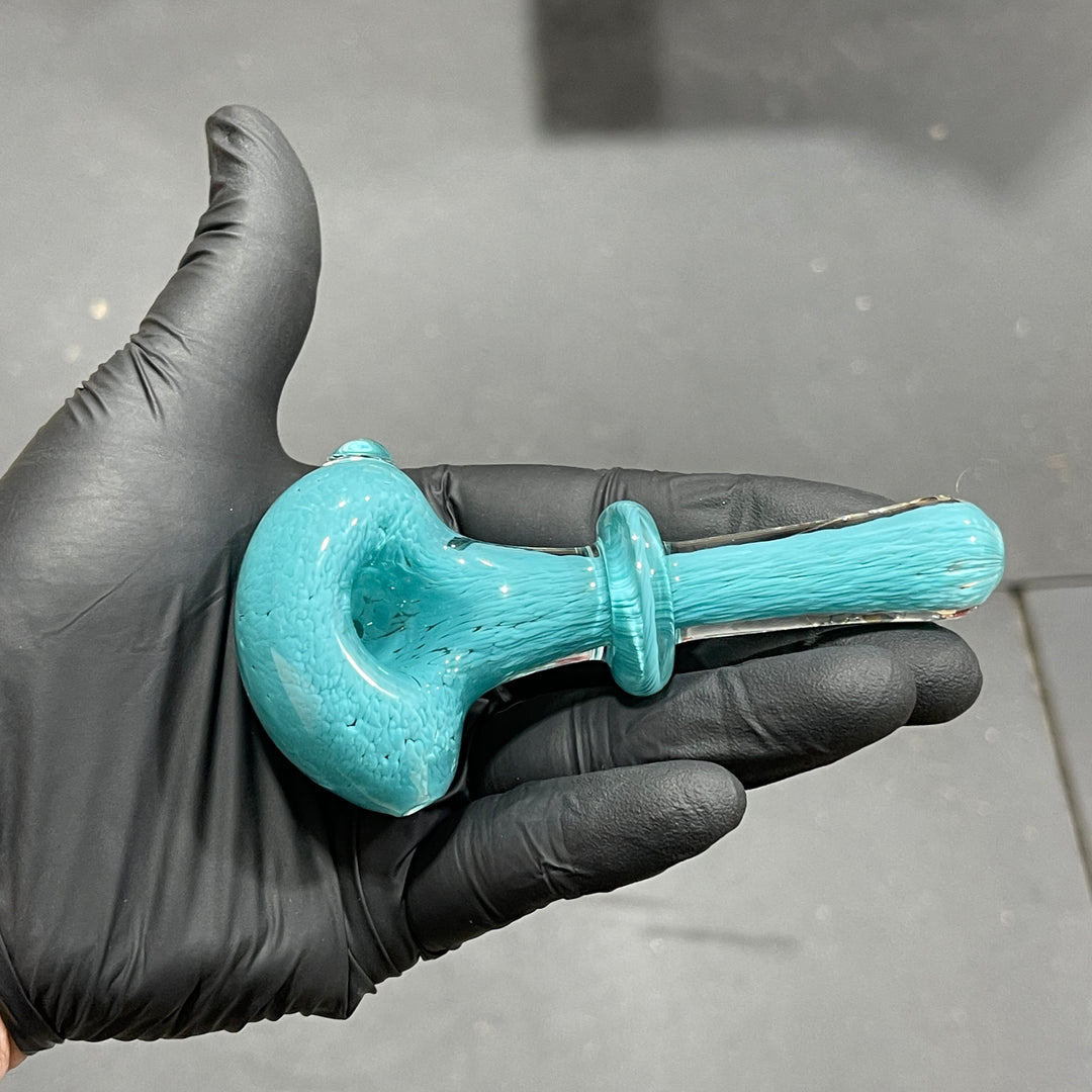 Thick Turquoise Frit Pipe Glass Pipe Chuck Glass