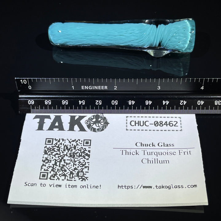 Thick Turquoise Frit Chillum Glass Pipe Chuck Glass