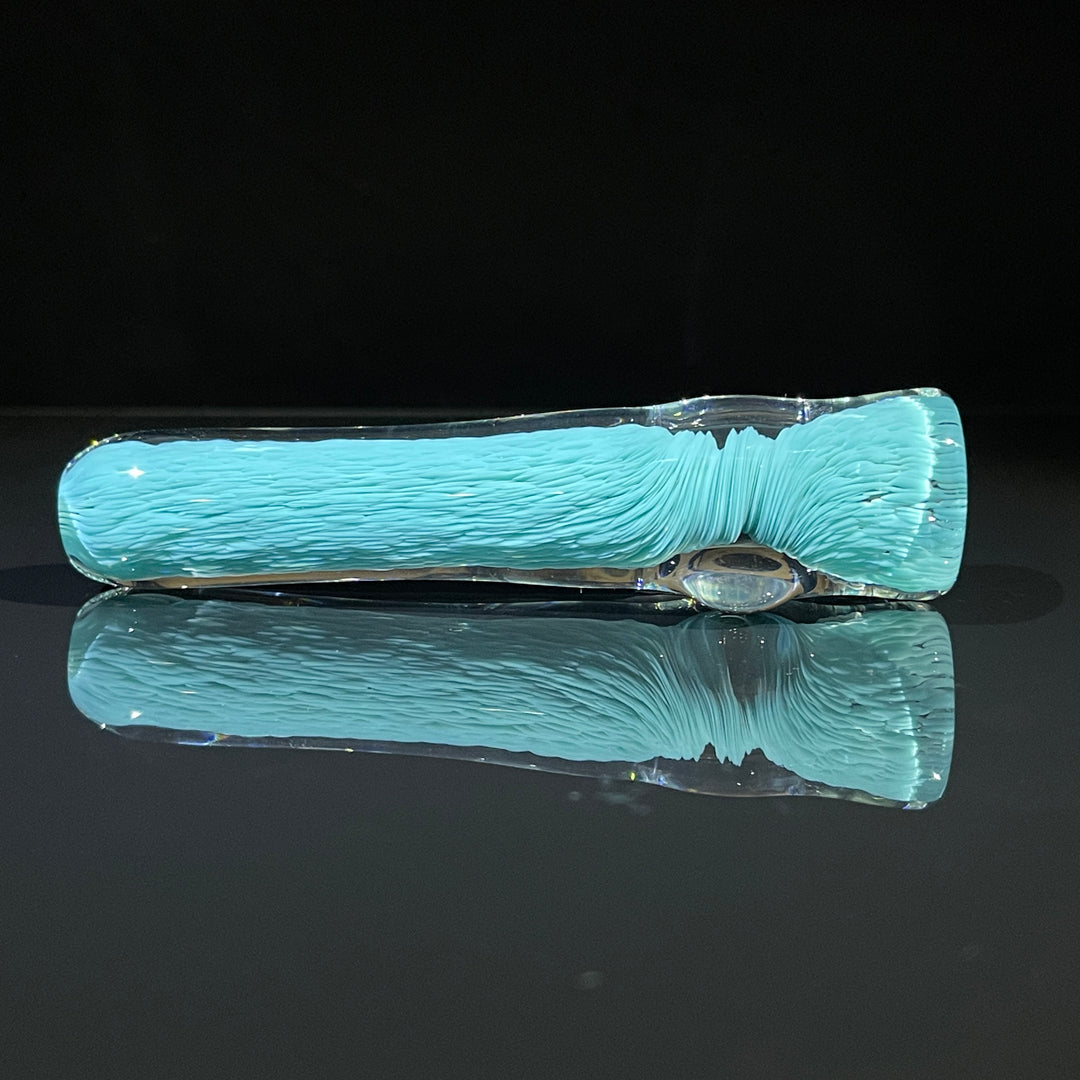 Thick Turquoise Frit Chillum Glass Pipe Chuck Glass