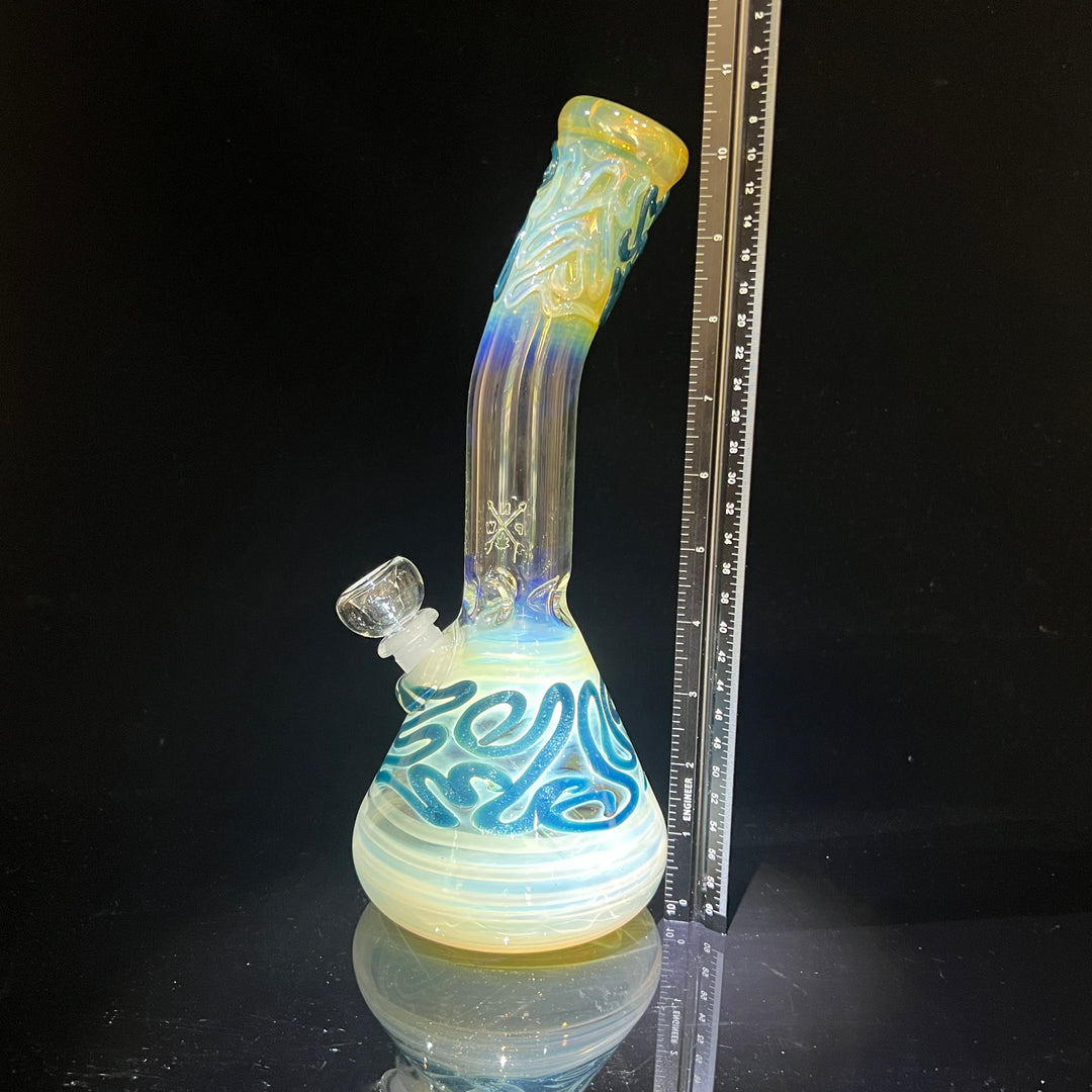 10.5" Fumed Bent Neck Beaker Bong Glass Pipe Mary Jane's Glass   