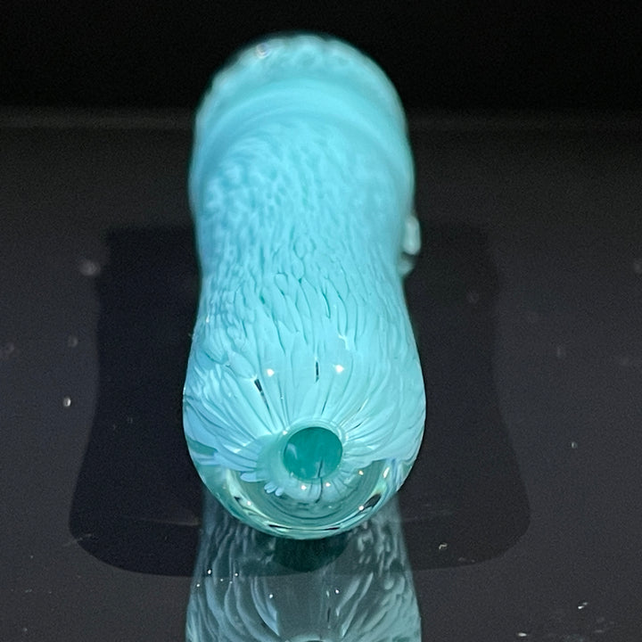 Thick Turquoise Frit Chillum Glass Pipe Chuck Glass