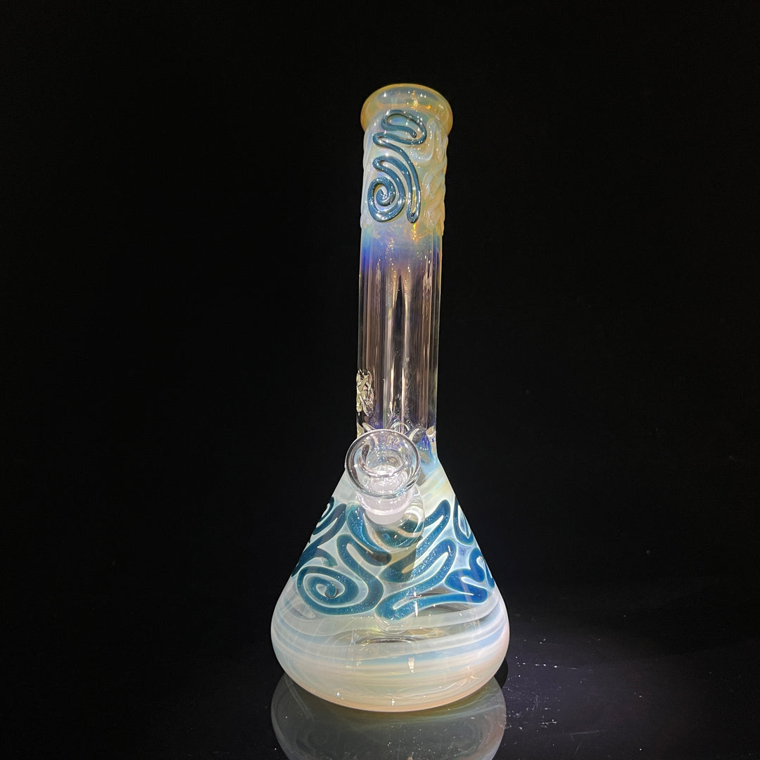 10.5" Fumed Bent Neck Beaker Bong Glass Pipe Mary Jane's Glass   