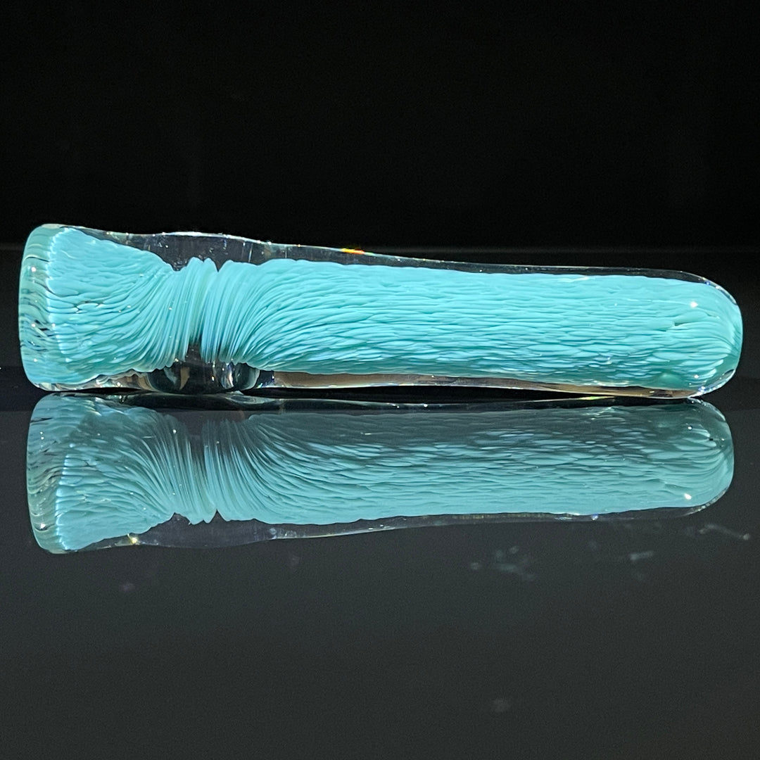 Thick Turquoise Frit Chillum Glass Pipe Chuck Glass