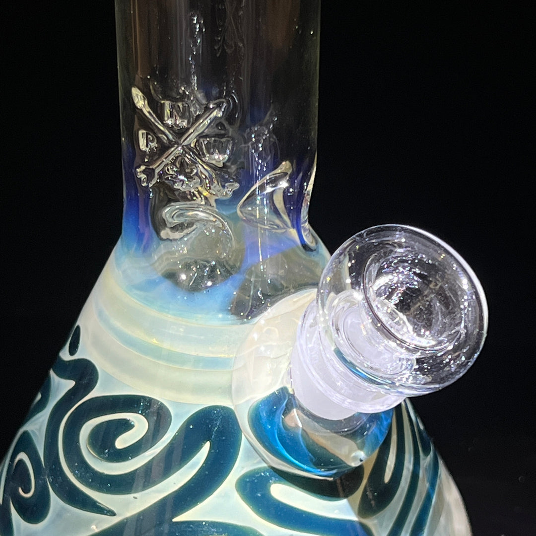 10.5" Fumed Bent Neck Beaker Bong Glass Pipe Mary Jane's Glass   