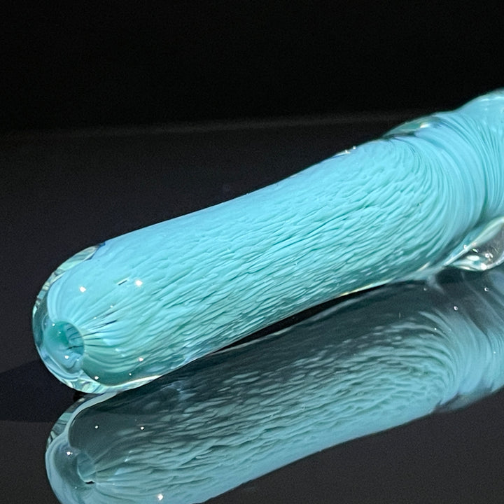 Thick Turquoise Frit Chillum Glass Pipe Chuck Glass