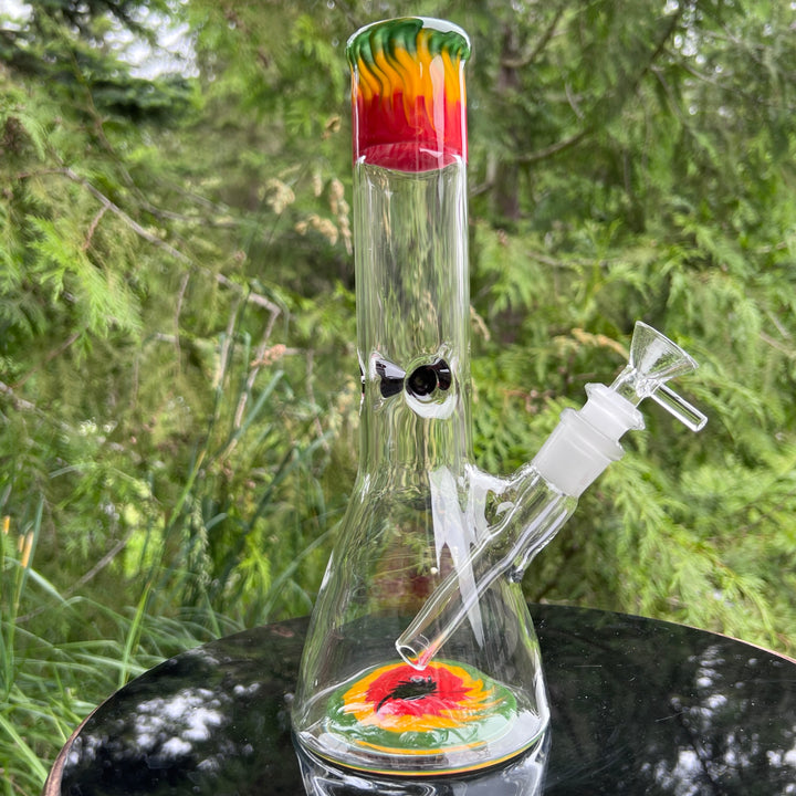 Glass Berry Cupcake 11"Rasta Beaker Bong Glass Pipe Glass Berry Cupcake   