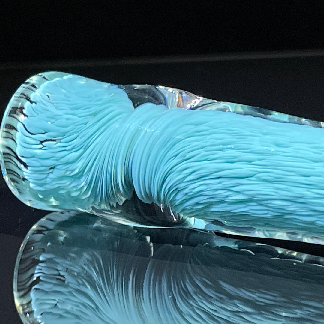 Thick Turquoise Frit Chillum Glass Pipe Chuck Glass