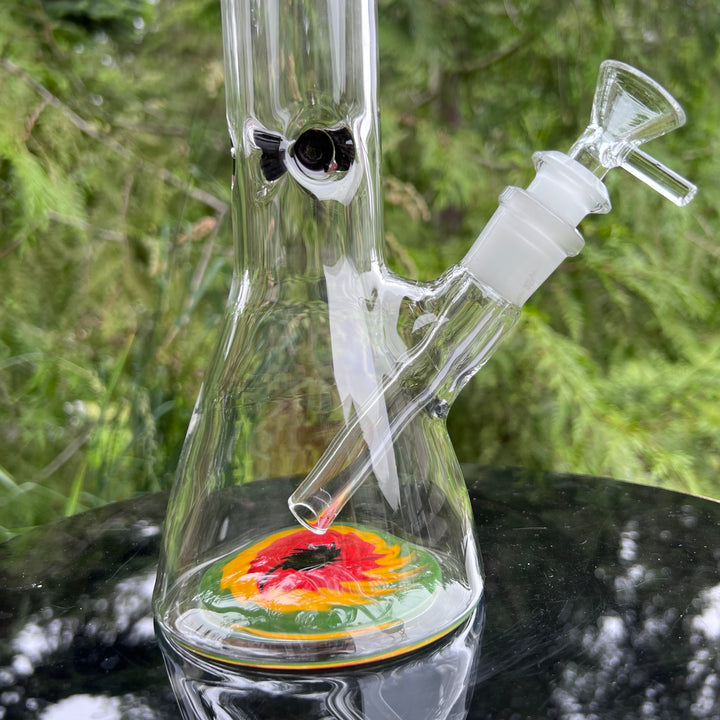 Glass Berry Cupcake 11"Rasta Beaker Bong Glass Pipe Glass Berry Cupcake   