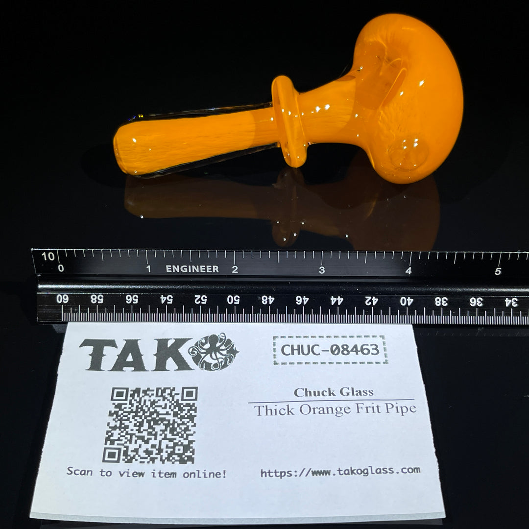 Thick Orange Frit Pipe Glass Pipe Chuck Glass