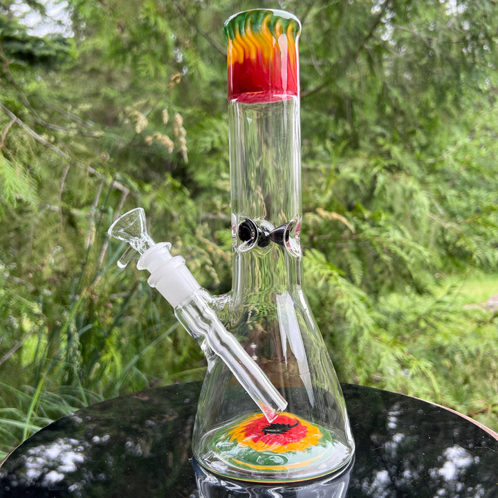 Glass Berry Cupcake 11"Rasta Beaker Bong Glass Pipe Glass Berry Cupcake   