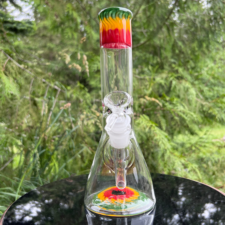 Glass Berry Cupcake 11"Rasta Beaker Bong Glass Pipe Glass Berry Cupcake   