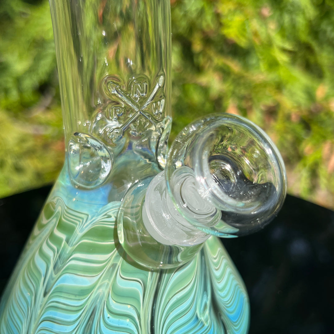 10" Fumed Bent Neck Beaker Bong Glass Pipe Mary Jane's Glass   