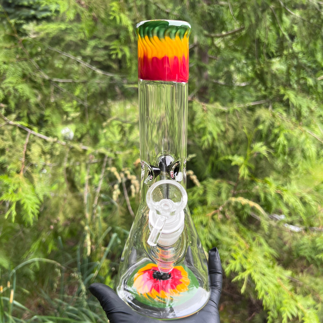 Glass Berry Cupcake 11"Rasta Beaker Bong Glass Pipe Glass Berry Cupcake   