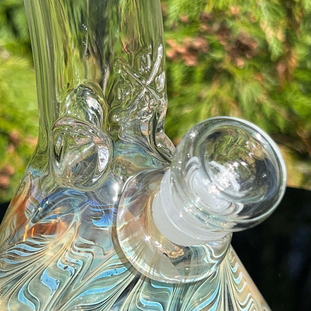 10.5" Fumed Bent Neck Beaker Bong Glass Pipe Mary Jane's Glass   