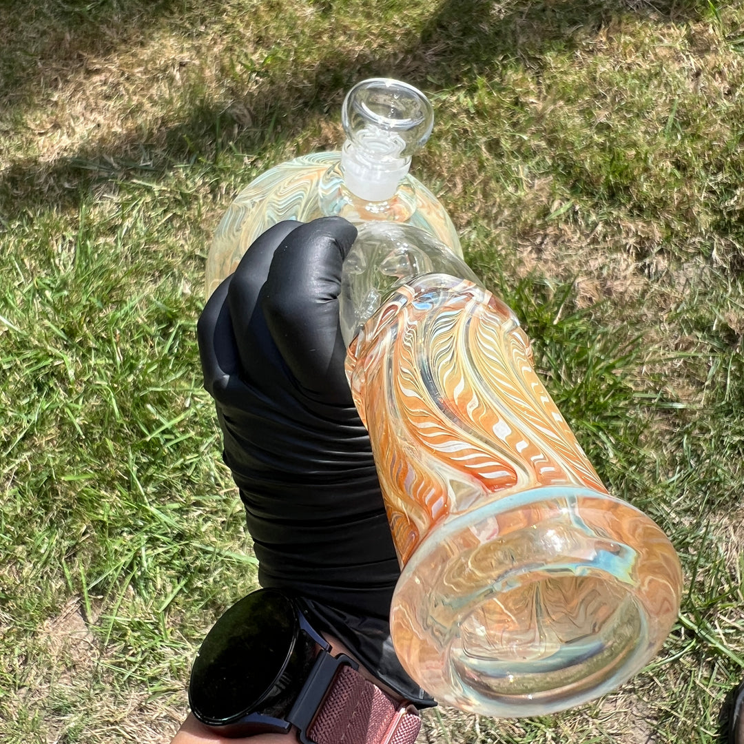 10.5" Fumed Bent Neck Beaker Bong Glass Pipe Mary Jane's Glass   