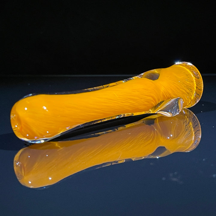 Thick Orange Frit Chillum Glass Pipe Chuck Glass