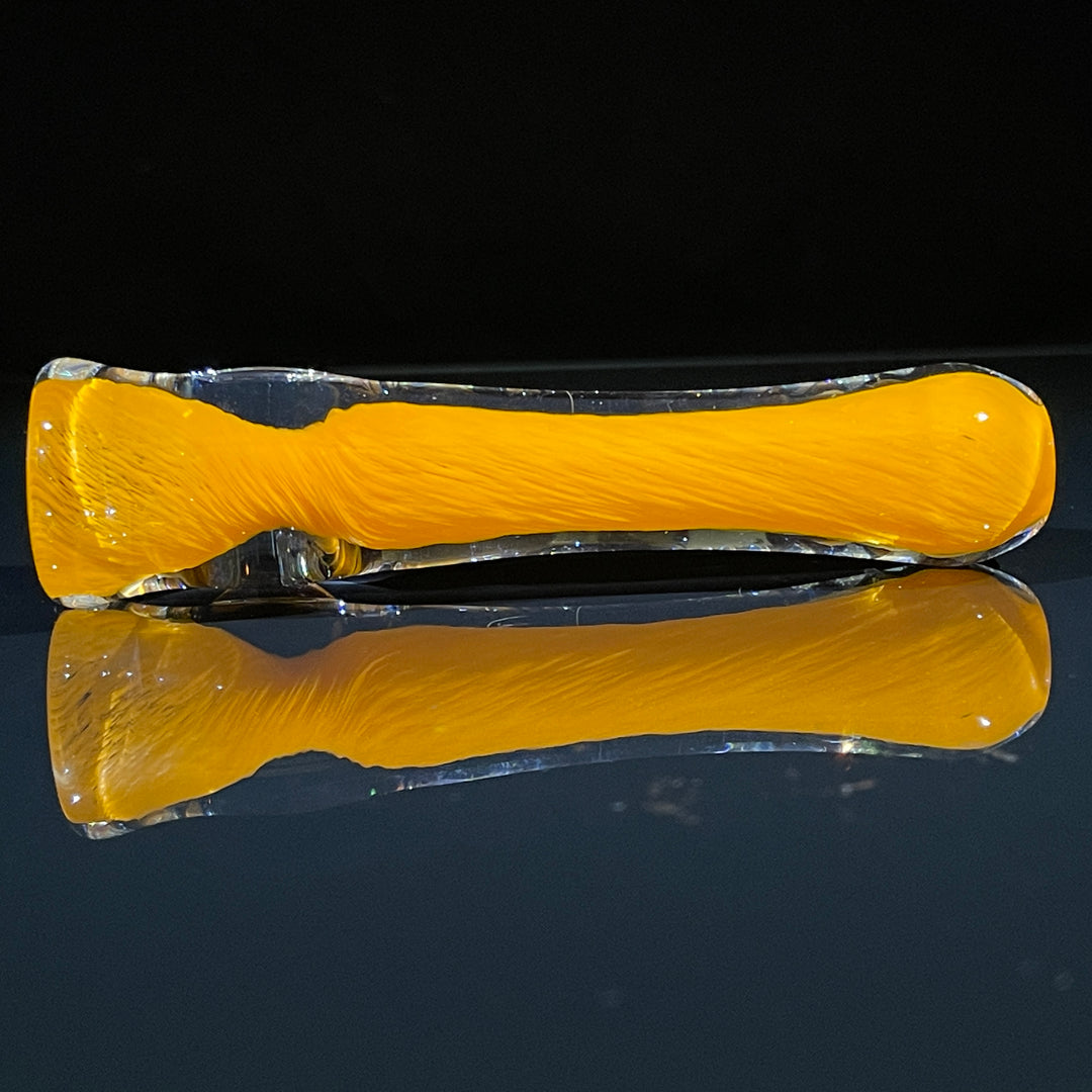 Thick Orange Frit Chillum Glass Pipe Chuck Glass