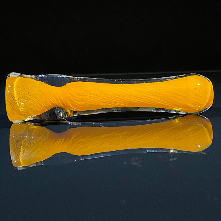 Thick Orange Frit Chillum Glass Pipe Chuck Glass